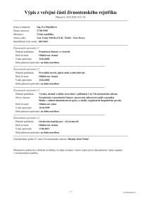 výpis z živnostenského rejstříku